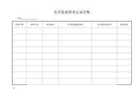 安全隐患排查记录台账