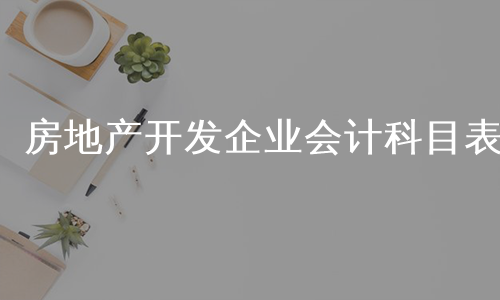 房地产开发企业会计科目表