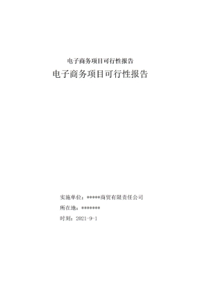 电子商务项目可行性报告