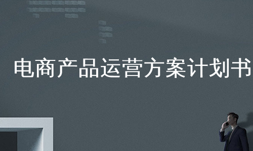 电商产品运营方案计划书