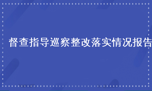 督查指导巡察整改落实情况报告