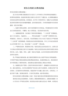 财务自查报告及整改措施