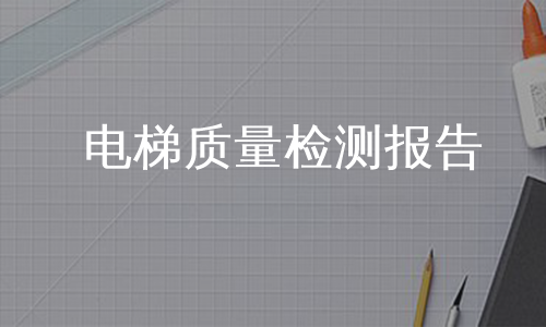 电梯质量检测报告