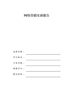 网络营销实训报告