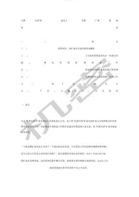 矿泉水策划方案