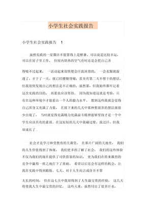 小學生社會實踐報告