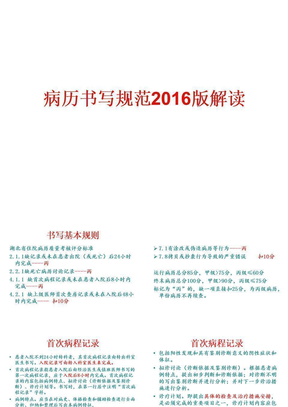 病历书写规范2016版