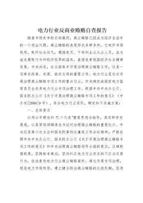 2022年电力行业反商业贿赂自查报告 (4)