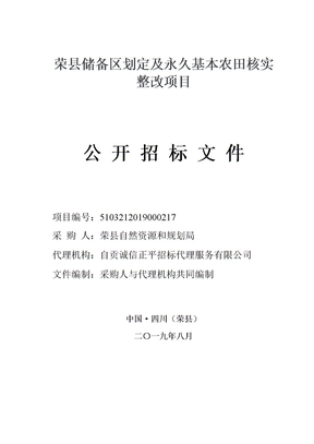 荣县储备区划定及永久基本农田核实整改项目