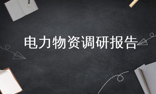 电力物资调研报告