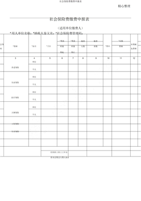 社会保险费缴费申报表