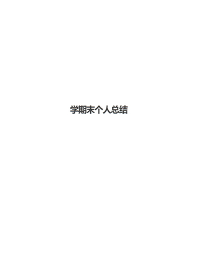 学期末个人总结