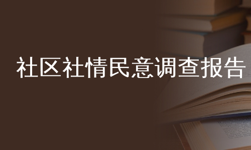 社区社情民意调查报告