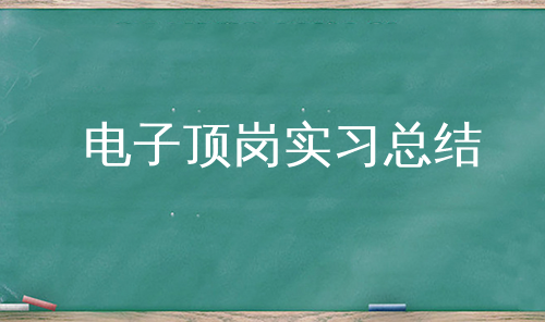 电子顶岗实习总结