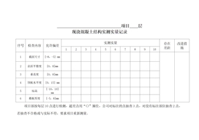 实测实量表格