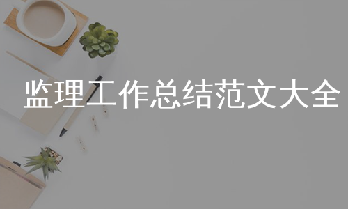 监理工作总结范文大全