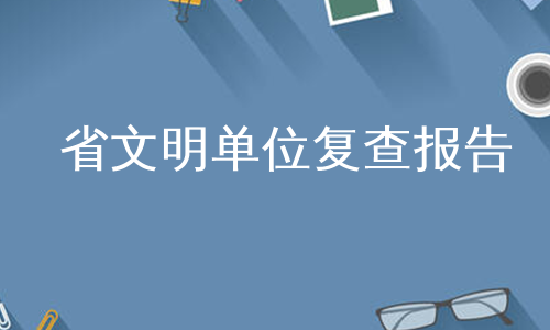 省文明单位复查报告