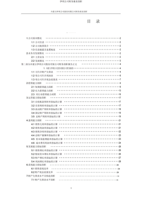 伊利集团财务报表分析