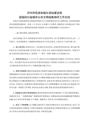 四川省城市公共文明指数测评工作总结