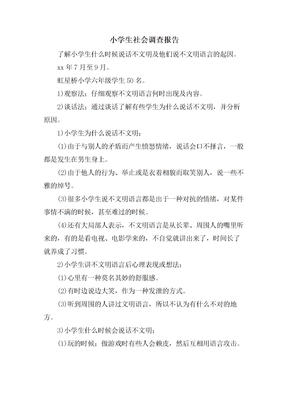 小学生社会调查报告