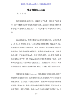 电子商务实习总结