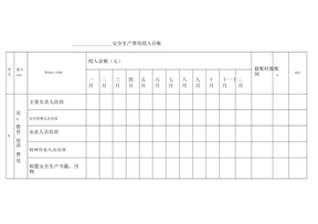 安全生产费用投入台账(模版)