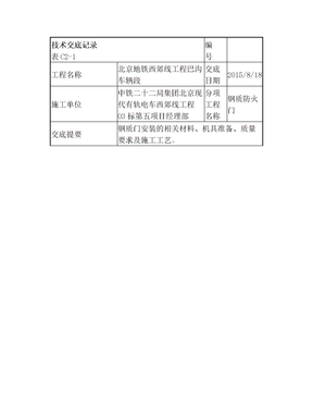 钢质防火门技术交底 - 副本