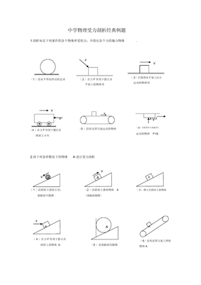 中学物理受力分析经典例题物理受力分析