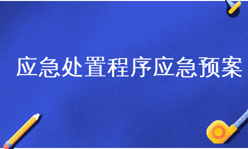 应急处置程序应急预案