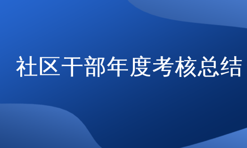 社区干部年度考核总结