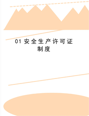 最新01安全生产许可证制度