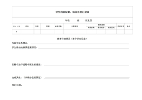 因病缺课病因追踪记录表
