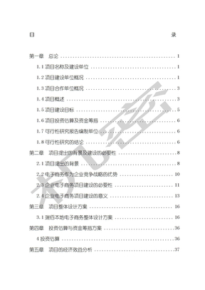 电子商务平台项目可行性研究报告