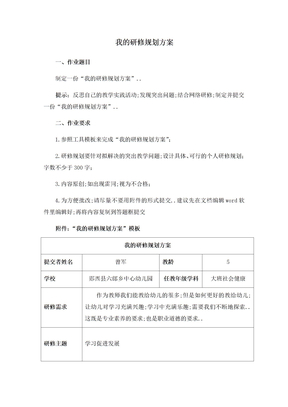 我的研修规划方案