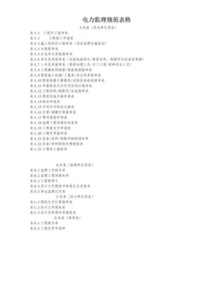 电力监理规范表格