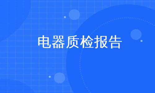 电器质检报告