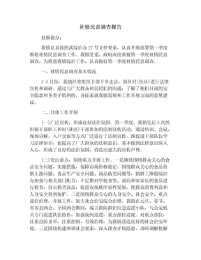 社情民意调查报告范文