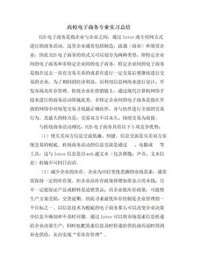 高校电子商务专业实习总结