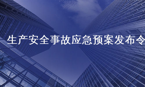 生产安全事故应急预案发布令