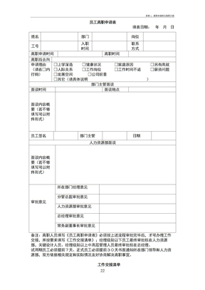 表单1：离职申请单及离职交接