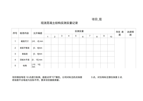 实测实量表格