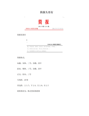 简报的详细格式