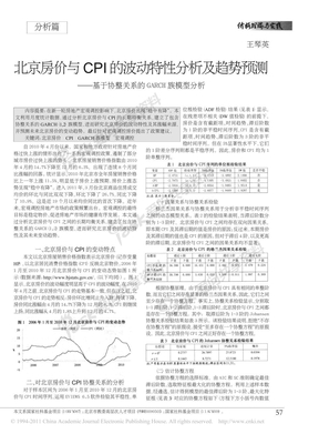 北京房价与CPI的波动特性分析及趋势预测_基于协整关系的GARCH族模型分析