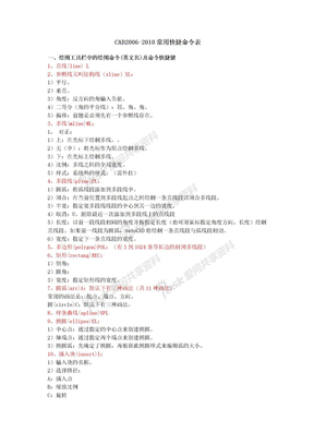 最新CAD快捷键及常用命令大全