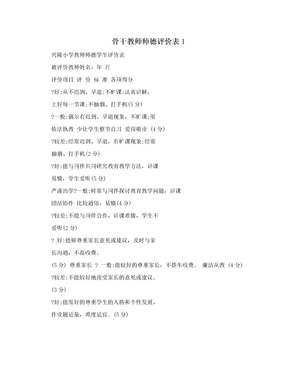 骨干教师师德评价表1