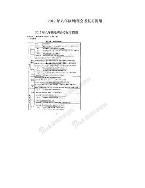 2012年八年级地理会考复习提纲