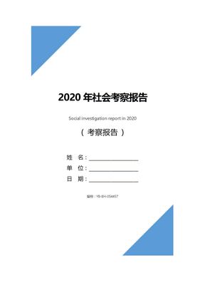 2020年社会考察报告