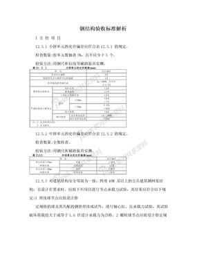 钢结构验收标准解析