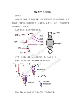 海钓鱼钩鱼线绑法