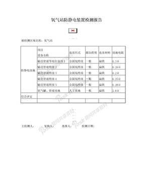 氧气站防静电装置检测报告